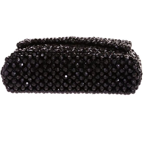 NWT La Regale macrame black bead mini bag - Picture 2 of 8